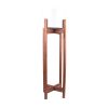 Metal Flower Pot With Wooden Stand