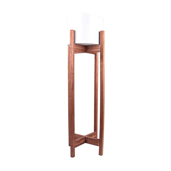 Metal Flower Pot With Wooden Stand