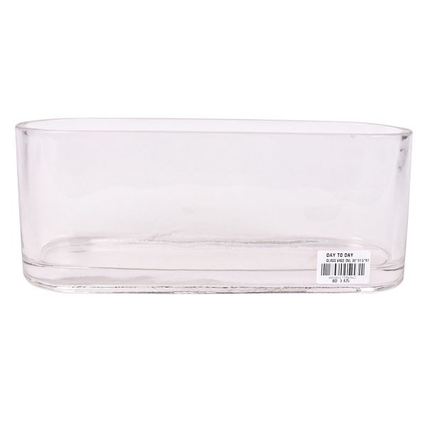 Oval Glass Vase 30 X 11.5 X 9.5CM