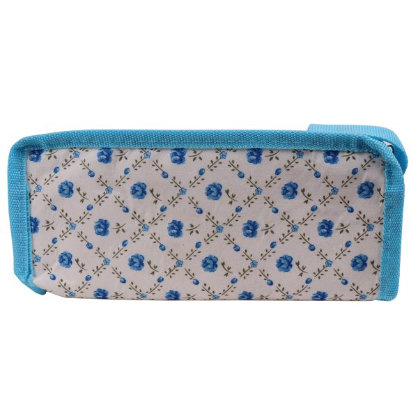 Flowers Pencil Case - Off-White & Blue - Image 2