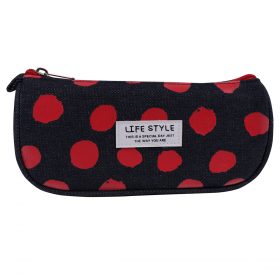 Pencil Case - Navy Blue & Red