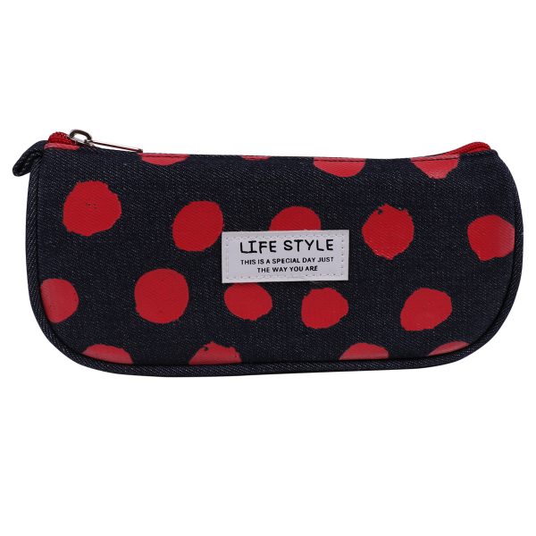 Pencil Case - Navy Blue & Red