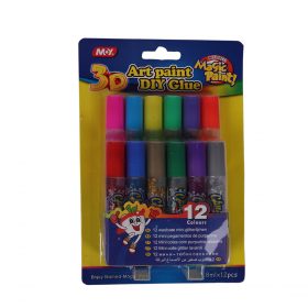 3D Art Paint Glue Set - 12 Colours