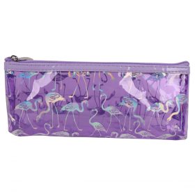 Flamingo Pencil Case - Clear Purple