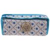 Flowers Pencil Case - Off-White & Blue