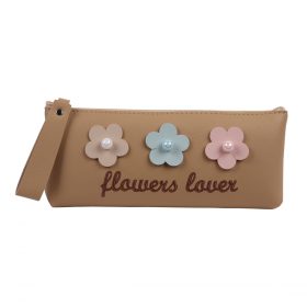 Flowers Pencil Case - Beige