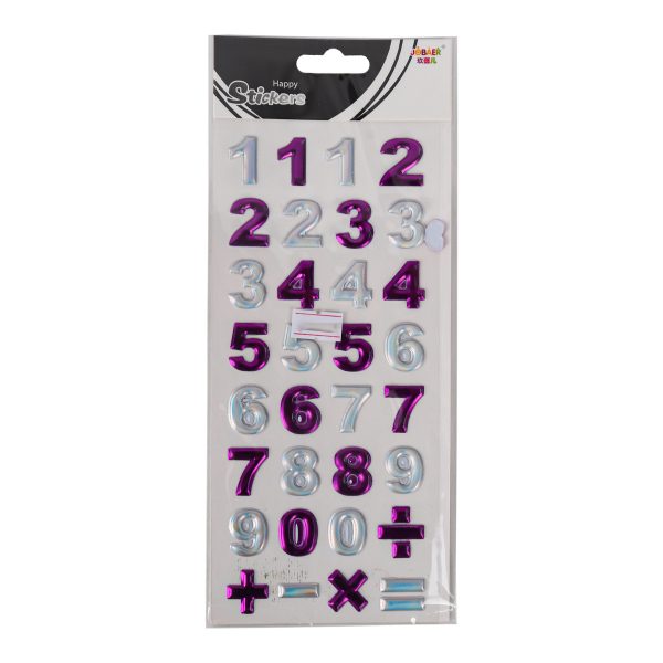 Numbers Stickers - Silver & Purple
