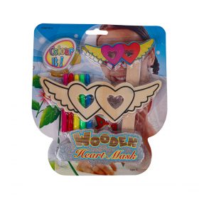 Wooden Heart Mask With Colours