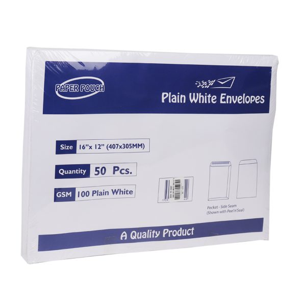 White Envelopes - 16" X 12" 50 PCS