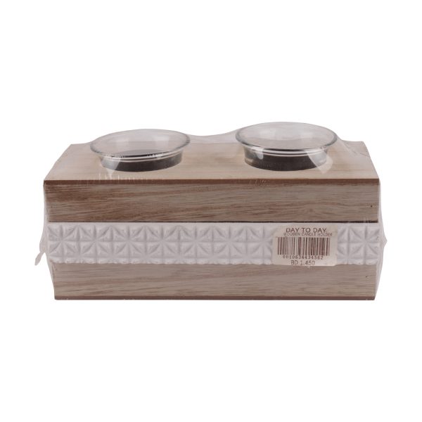 Wooden Candle Holder - 2PCS
