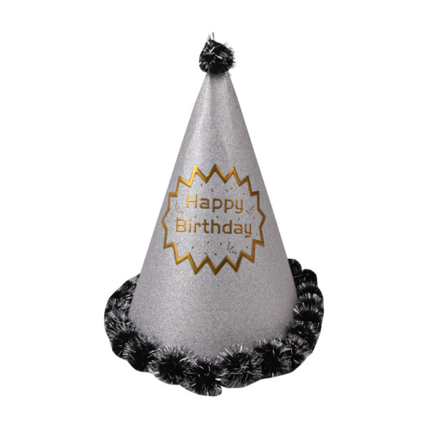 Silver Glitter Party Cap 24CM