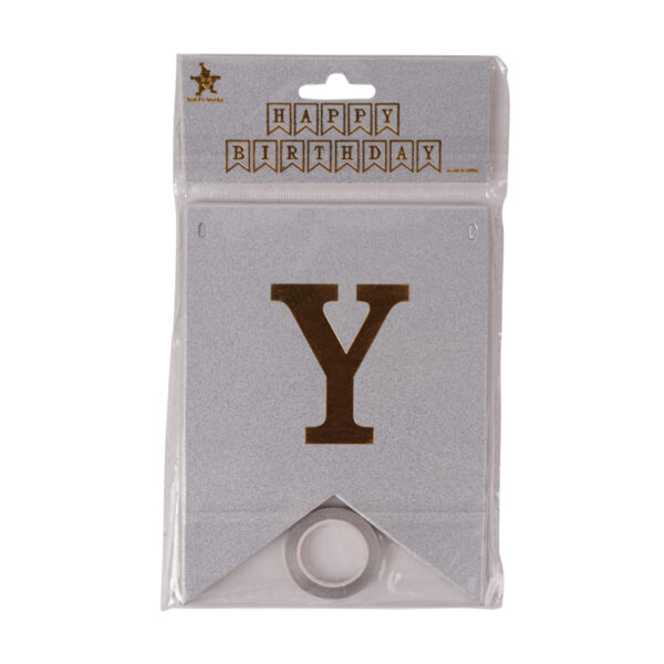 Silver Happy Birthday Banner