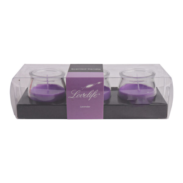 Lavender Glass Candles 3PCS