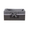 Grey Wooden Storage Basket - Small