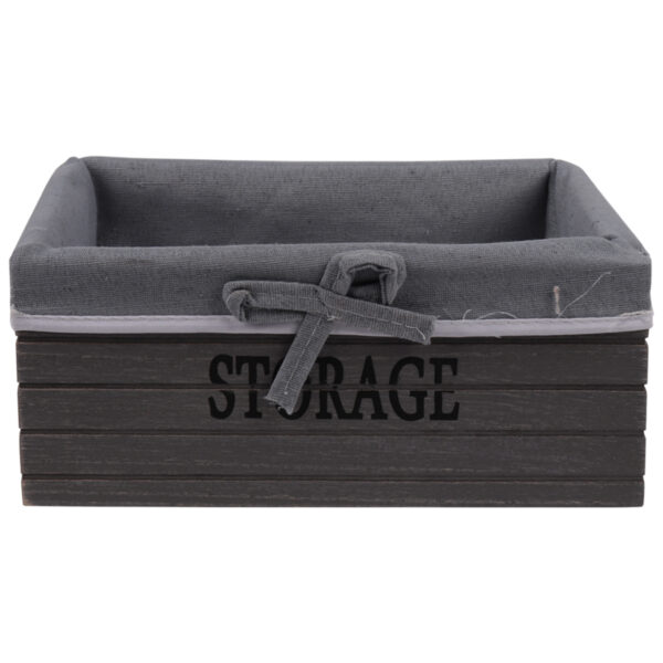 Grey Wooden Basket - Big