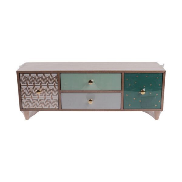 Wooden Box With 4 Drawers 38 X 11CM