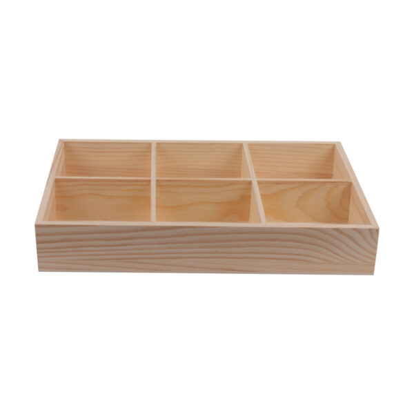 Wooden Craft Box 6 Sections