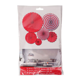 Party Paper Fans Red 6PCS