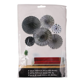 Party Paper Fans Black 6PCS