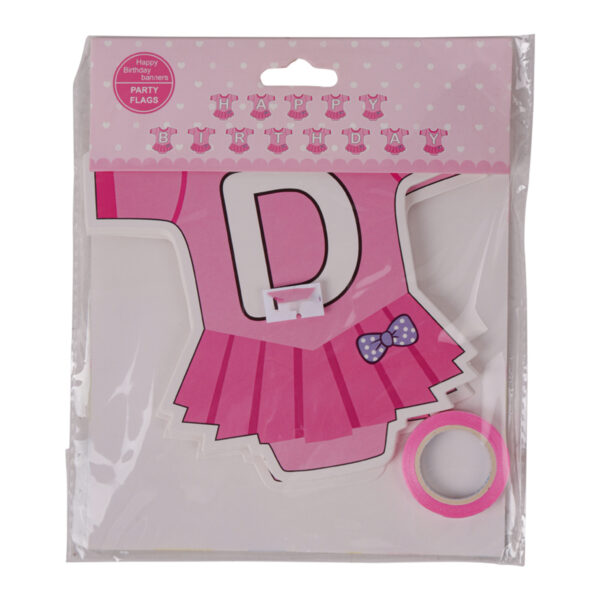 Pink Happy Birthday Banner