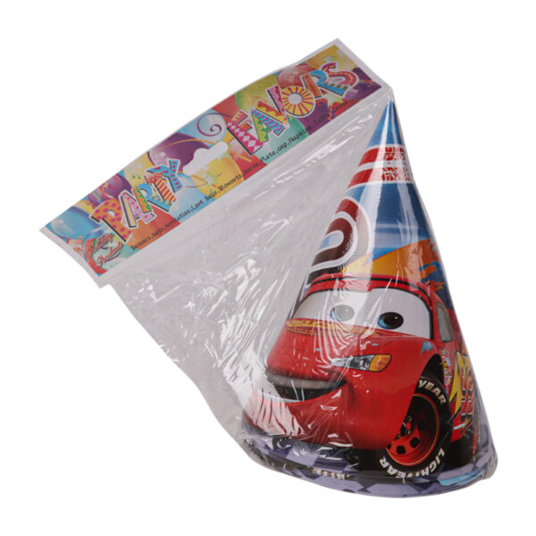 Cars Party Paper Cap 20CM - 6PCS