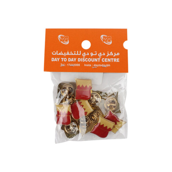 Mini Metallic Bahrain Flag Badge