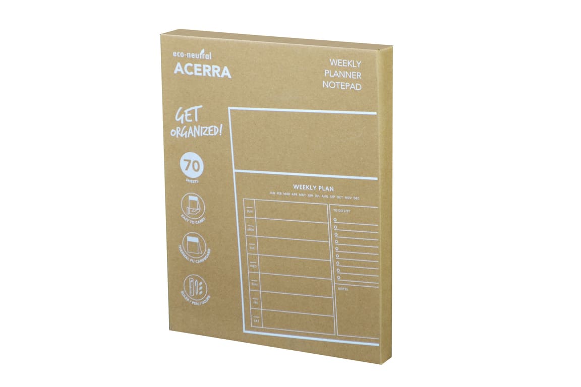 ACERRA - A4 Weekly Desk Planner with Pen, Ruler and U-clips - Image 5