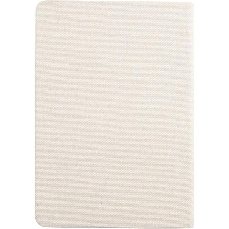 ADANA-Santhome-Recycled-Canvas-A5-Hard-Cover-Notebook-with-PU-Pocket-Beige