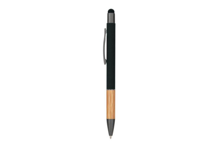 AYTOS-Metal-Stylus-Pen-with-Bamboo-Grip-and-Rubberized-Aluminium-Barrel-Black-1