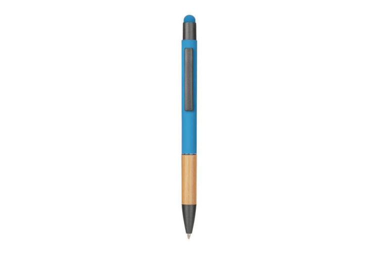 AYTOS-Metal-Stylus-Pen-with-Bamboo-Grip-and-Rubberized-Aluminium-Barrel-Blue