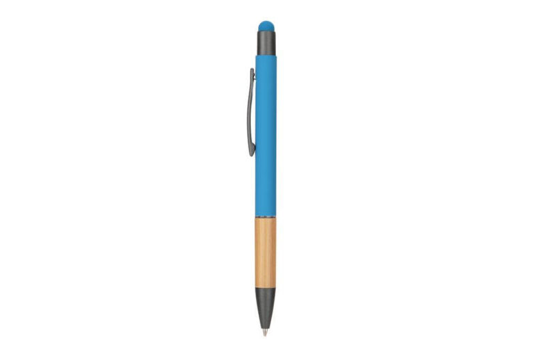 AYTOS-Metal-Stylus-Pen-with-Bamboo-Grip-and-Rubberized-Aluminium-Barrel-Blue