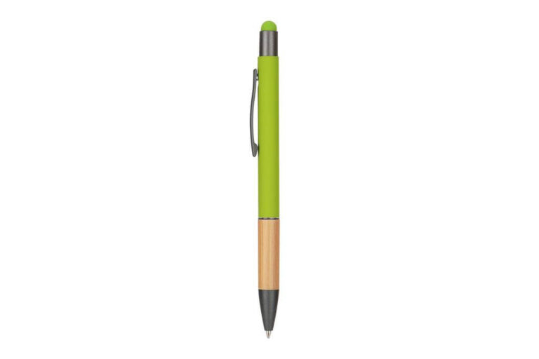 AYTOS-Metal-Stylus-Pen-with-Bamboo-Grip-and-Rubberized-Aluminium-Barrel-Green-1