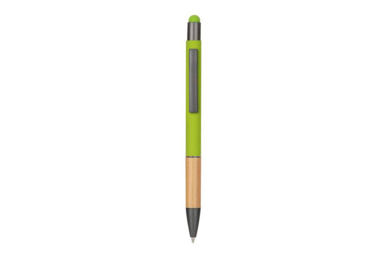 AYTOS-Metal-Stylus-Pen-with-Bamboo-Grip-and-Rubberized-Aluminium-Barrel-Green-1