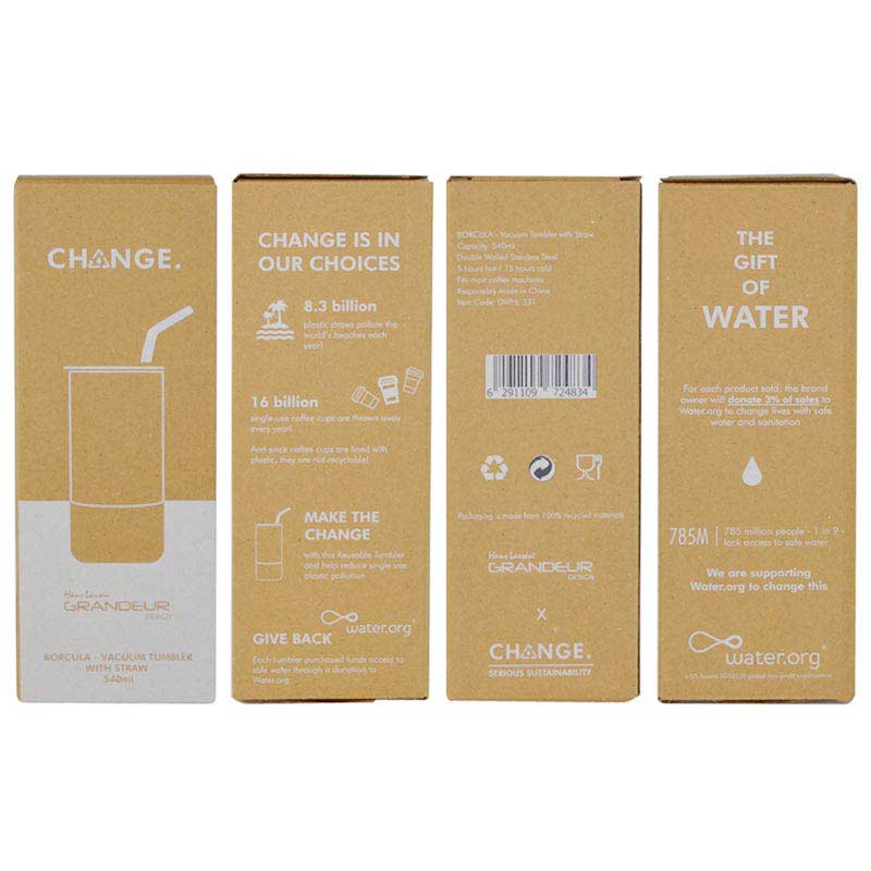 BORCULO - CHANGE Collection Insulated Tumbler with Reusable Straw - Black - الصورة 4