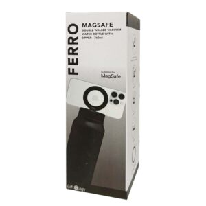 FERRO - Giftology Double Walled Vacuum Bottle with Mag Holder - Black
