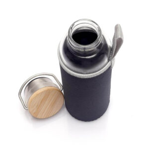 FLOHA - Hans Larsen Borosilicate Glass Bottle with Neo Sleeve - Black