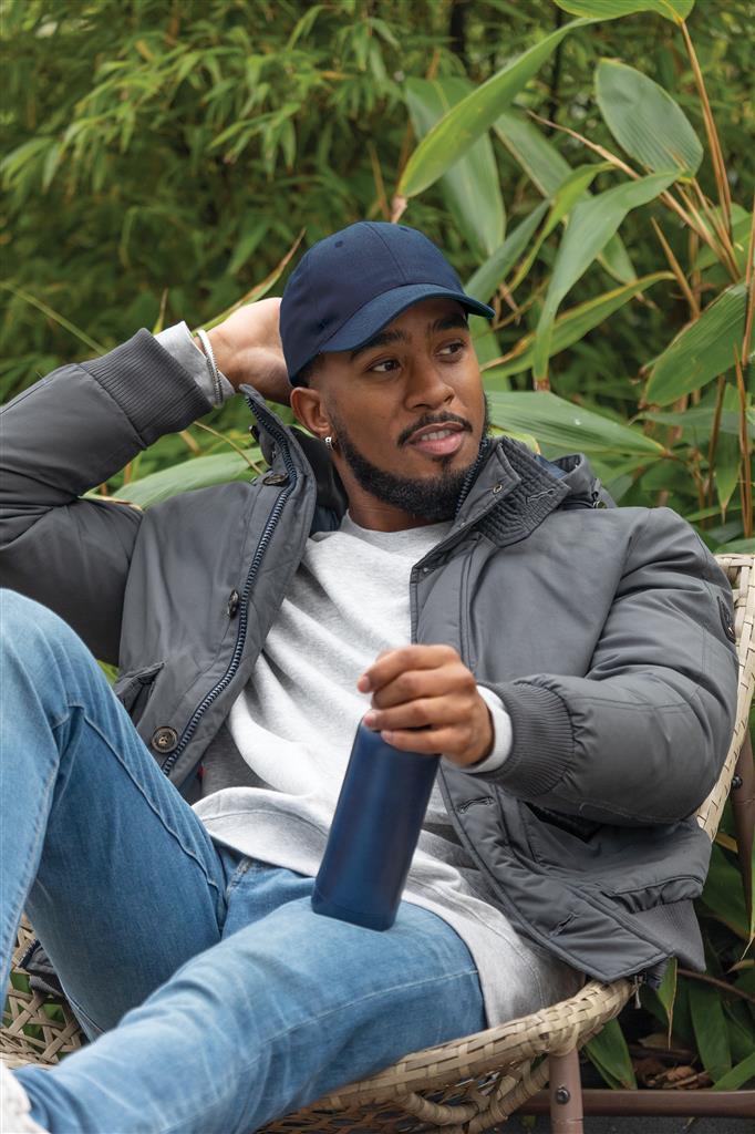 Impact AWARE™ 6 Panel 280gr Recycled Cotton Cap - Navy Blue - Image 6