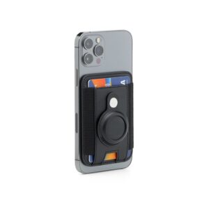 MARZ - Santhome® Magnetic Phone Cardholder with Santhome Tag Pocket - Black
