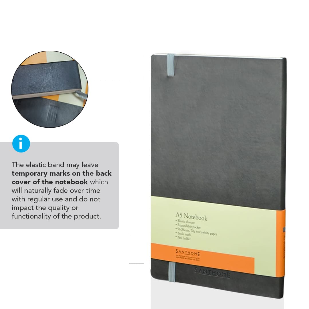 RULBUK - SANTHOME Softcover Ruled A5 Notebook Grey - Image 3
