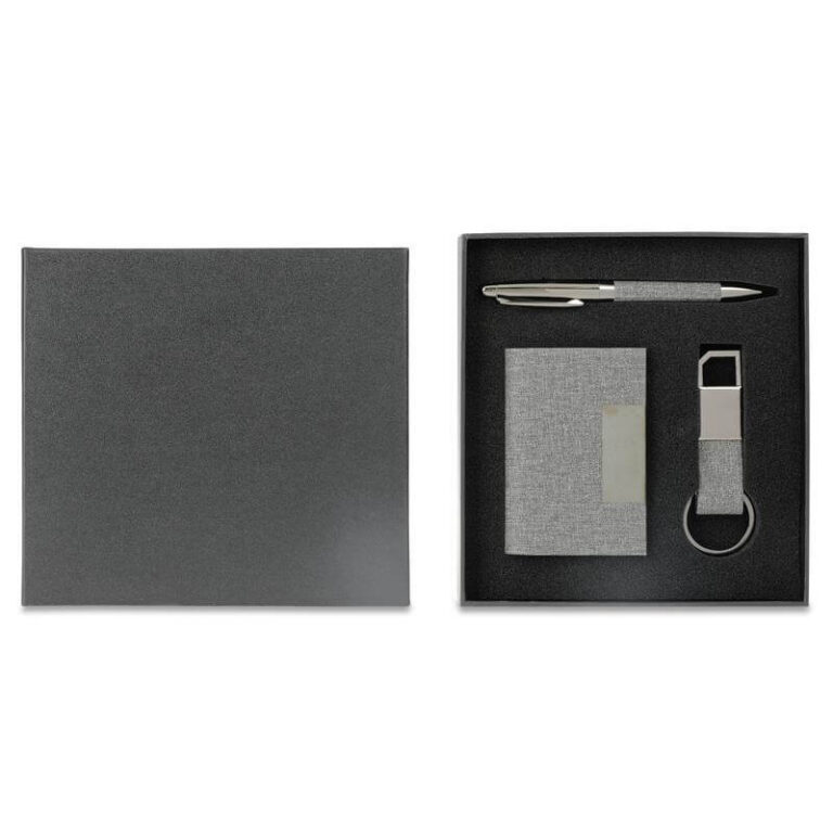 SILVAN-Giftology-Gift-Set-Card-Holder-Key-Chain-and-Pen-Grey-2