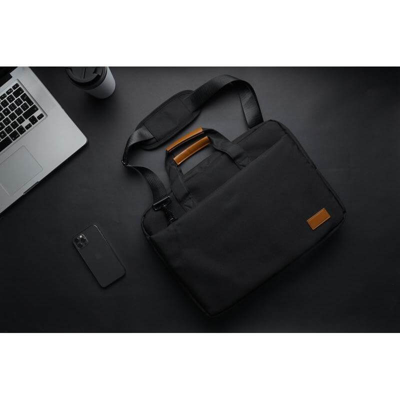 SLOTEN - Santhome® 15" Laptop Bag - Black/Tan - الصورة 9