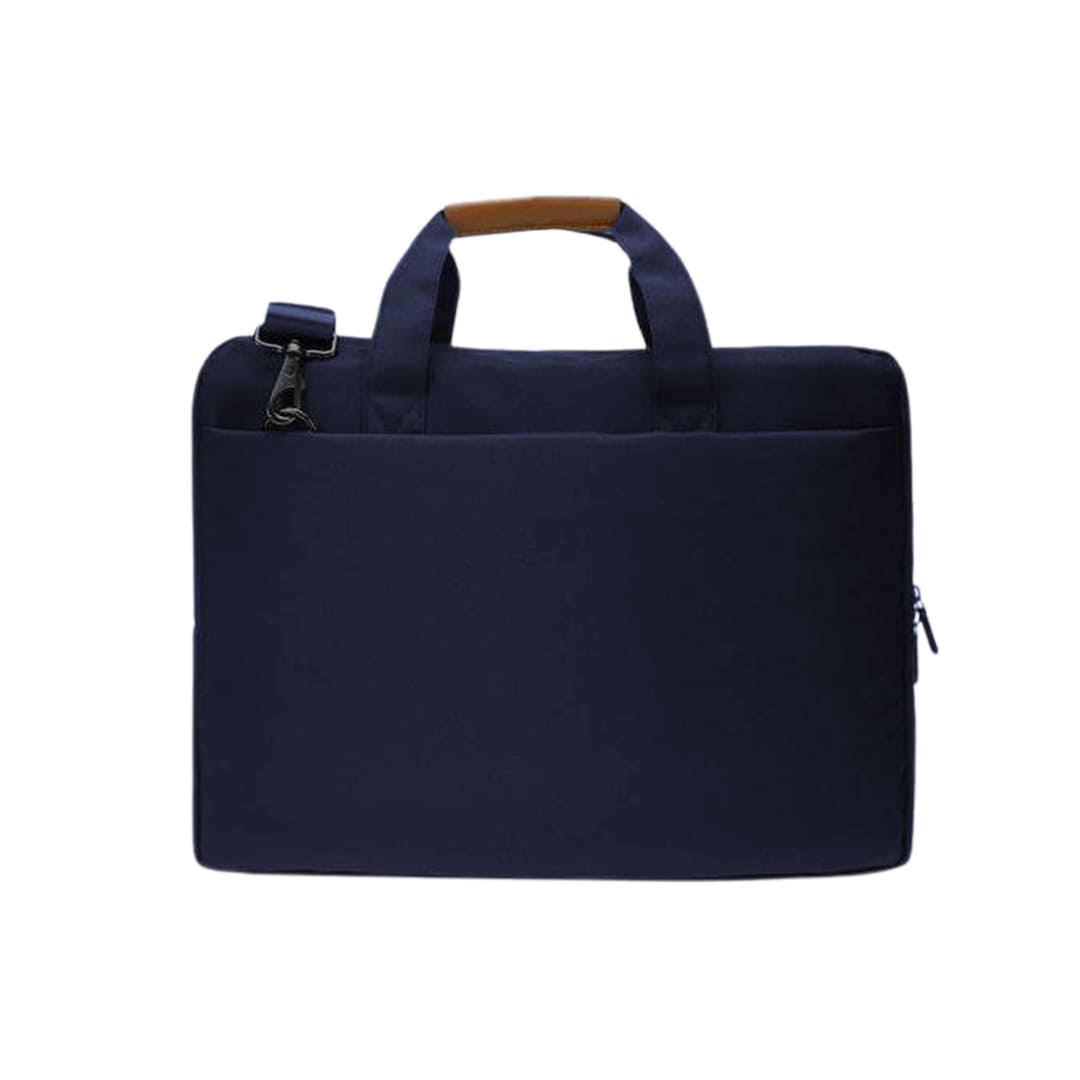 SLOTEN - Santhome® 15" Laptop Bag - Navy Blue/Tan - Image 4