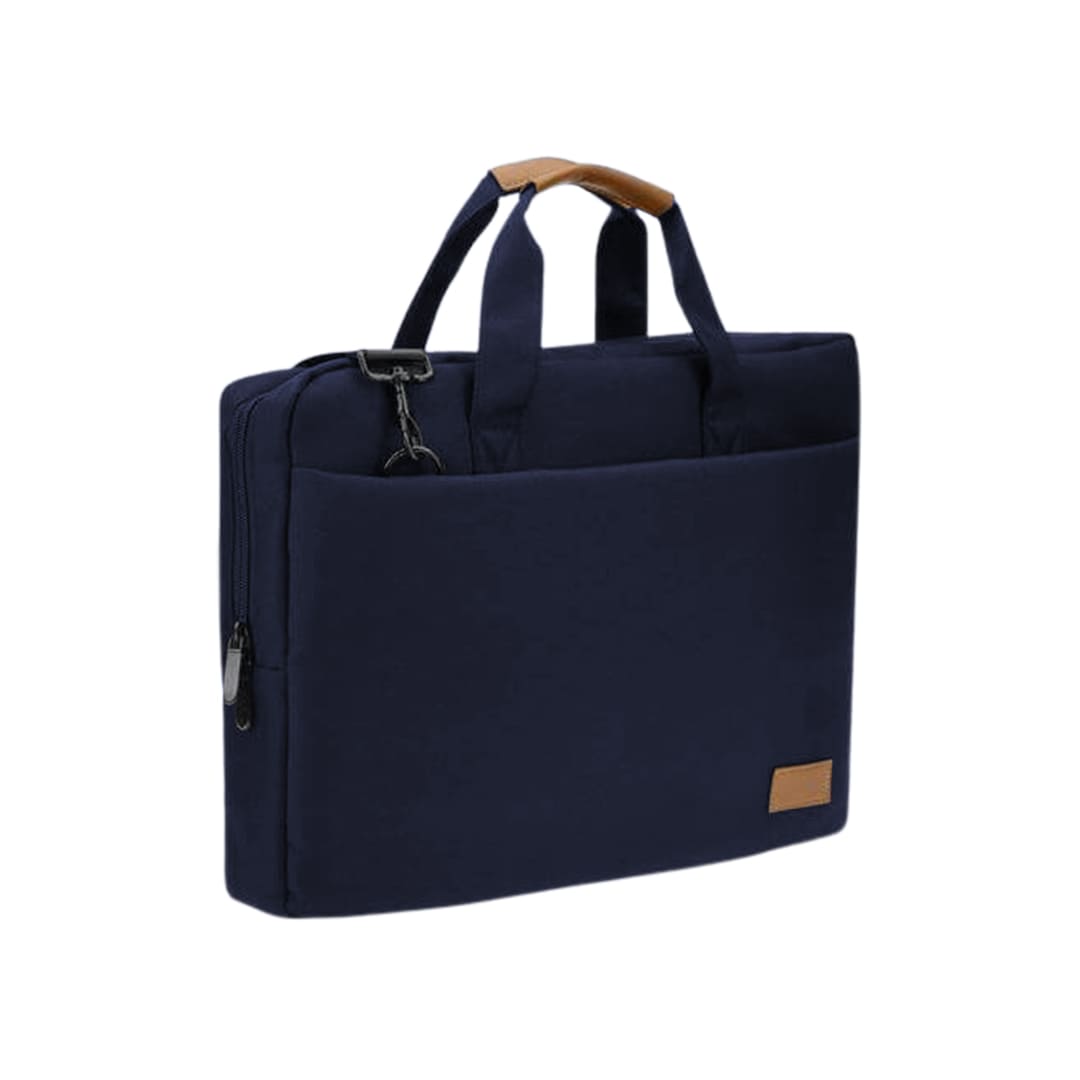 SLOTEN - Santhome® 15" Laptop Bag - Navy Blue/Tan - Image 6