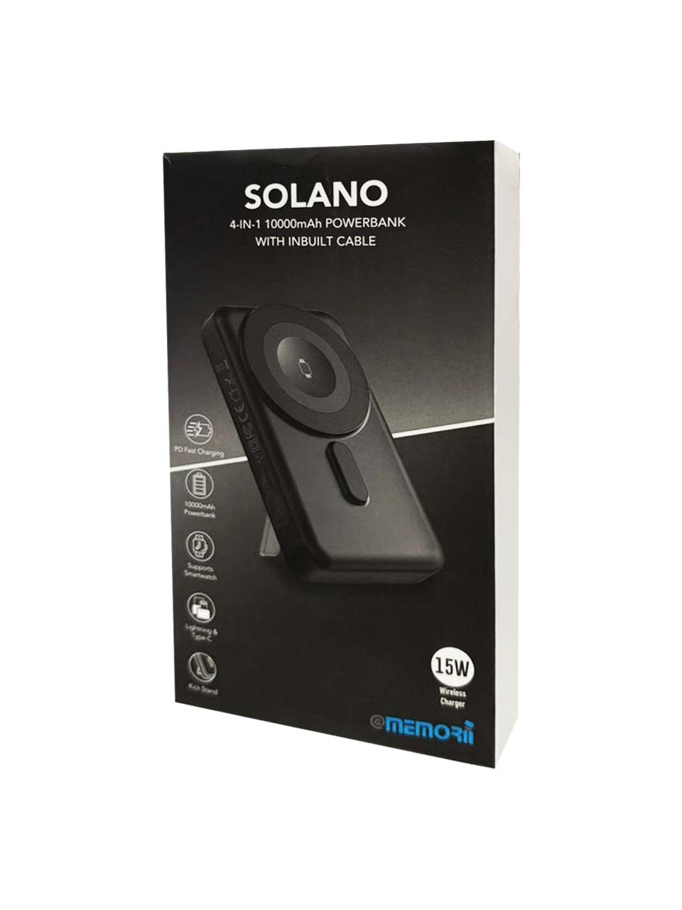 SOLANO - @memorii 10000mAh Mag Wireless Powerbank with Inbuilt Cables - الصورة 9