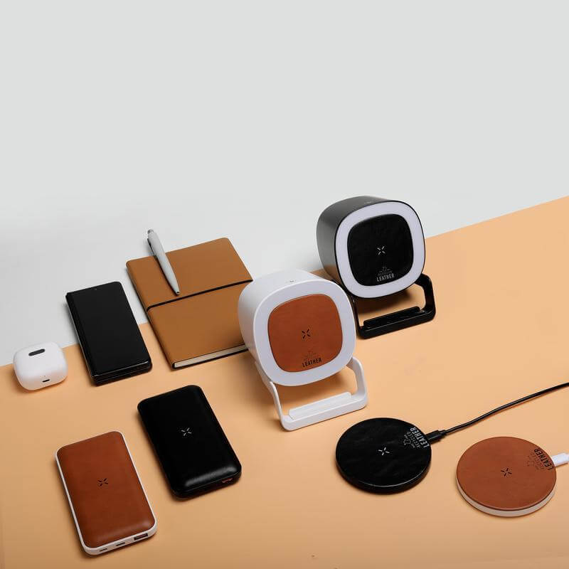 TASOVA-@memorii-Recycled-Leather-15W-Wireless-Charger-Bluetooth-Speaker-WhiteTan